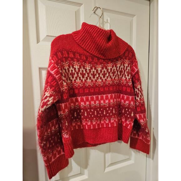 Universal‎ Thread Pink Fair Isle Turtleneck Sweater Women’s Small NWT Fall 2023 - Picture 3 of 7